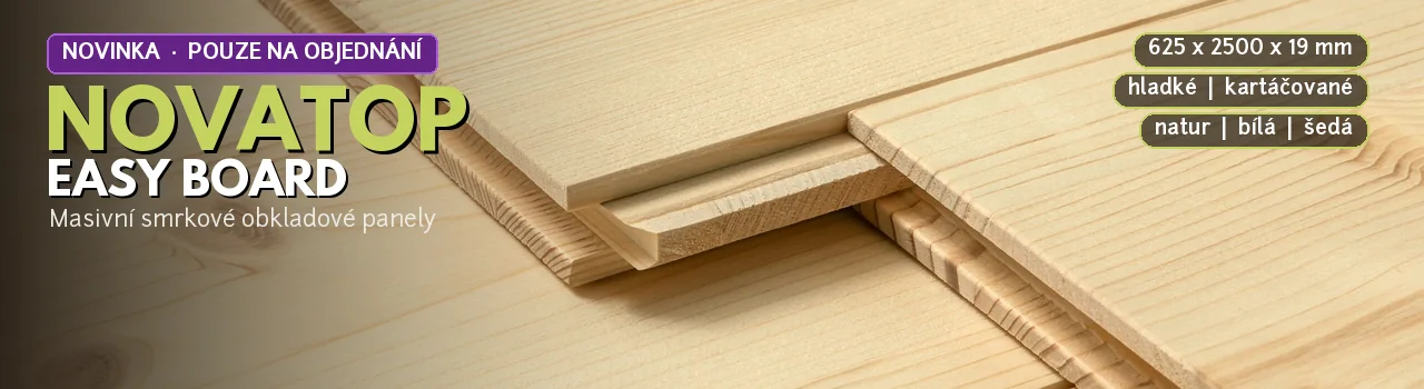 NOVATOP EASY BOARD masivní smrkové obkladové panely